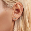 925 Sterling Silver 4mm Moissanite Earrings with Platinum Plating for Women-6
