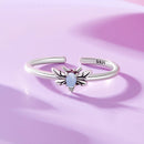 925 Sterling Silver Pendant with Luminous Stone - Oxidized Silver, For Rings-5