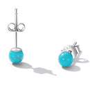 925 Sterling Silver Turquoise Earrings 0.4cm for Women-4