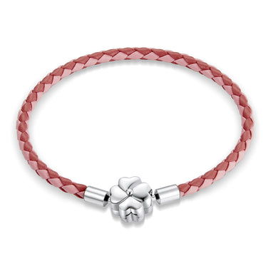 925 Sterling Silver Oxidized Leather Bracelet 17cm for Men