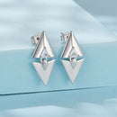 925 Sterling Silver Earrings with White Gold Plating and CZ-2