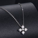 925 Sterling Silver & White Gold Plated Moissanite Necklace 40+5cm for Women-3