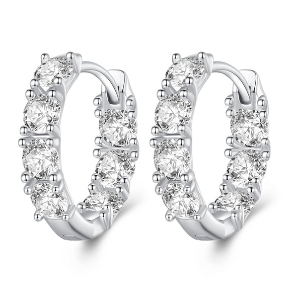 925 Sterling Silver Earrings with Pavé Setting CZ for Women