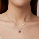 925 Sterling Silver Necklace with Natural Golden Sunstone, 40+5cm, Plated White Gold for Women-6
