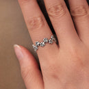 925 Sterling Silver Oxidized Silver 0.44cm Ring for Women-4