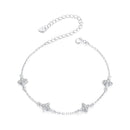 925 Sterling Silver White Gold Plated Adjustable CZ Bracelet for Women-2
