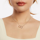 925 Sterling Silver White Gold Plated 40+5cm Necklace with Pavé CZ for Women-7