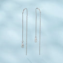 925 Sterling Silver Plated White Gold Water Droplet Earrings for Women-3