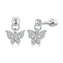925 Sterling Silver White Gold Plated Earrings with CZ-2