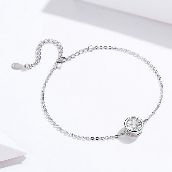 925 Sterling Silver & Platinum Plated CZ Bracelet for Women