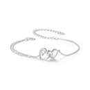 925 Sterling Silver Bracelet with Pave Setting CZ and White Gold Plating-4
