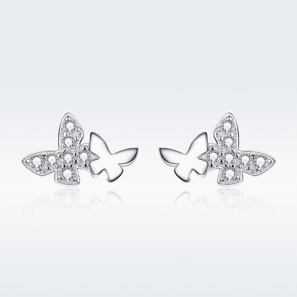 925 Sterling Silver Earrings with Pavé Setting CZ - 0.6*0.9cm