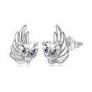 925 Sterling Silver Earrings with Pavé Setting CZ in Oxidized Silver - 1.0*0.7cm-1