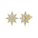 925 Sterling Silver Pavé Setting Gold Plated Earrings-2