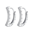 925 Sterling Silver Pave Setting CZ White Gold Plated Earrings for Women-1