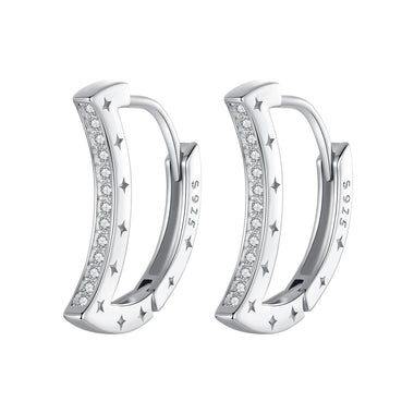 925 Sterling Silver Pave Setting CZ White Gold Plated Earrings for Women