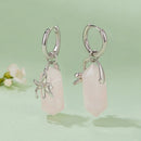 925 Sterling Silver Earrings with Natural Crystal and White Gold Plating-3
