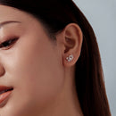 925 Sterling Silver Earrings with Pavé Setting CZ in White Gold-6