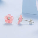 925 Sterling Silver Earrings with High-Quality Nacre and Pavé CZ, Oxidized Silver-4