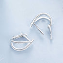 925 Sterling Silver Earrings 1.2x0.6cm with White Gold Plating for Women-5