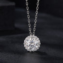 925 Sterling Silver Moissanite Necklace 40+5cm with Pavé Setting for Women-7