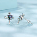 925 Sterling Silver Earrings with Transparent Glass for Women-4