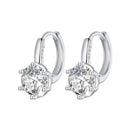 925 Sterling Silver Earrings with CZ and Platinum Plating, Size 13*7mm for Women-1