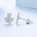 925 Sterling Silver White Gold Plated 0.7cm Earrings for Women-4