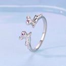 925 Sterling Silver Rabbit Ring with Pavé Setting CZ in White Gold for Women-2