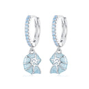 925 Sterling Silver Earrings with Nano Opal Stone and Enamel - 22x8mm-3