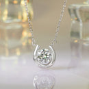 925 Sterling Silver Moissanite Necklace with Pavé Setting, 1 Carat, 400mm Length for Women-3