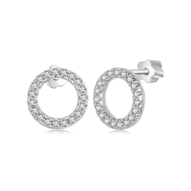 925 Sterling Silver 10mm Moissanite Earrings for Women - 0