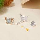 925 Sterling Silver Earrings with Enamel and Pavé Set CZ, 7x10mm, White Gold Plated for Women-5