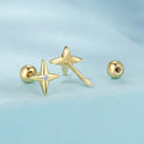 925 Sterling Silver Pavé CZ Gold Plated Earrings-6