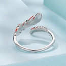 925 Sterling Silver Ring with White Gold Plating for Women - Style E-4