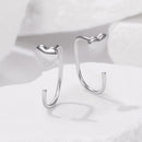 925 Silver White Gold Plated 1.4cm Brass Earrings for Women-4