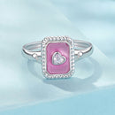 925 Sterling Silver Enamel Pavé Setting CZ Pendant 1.3x1.0cm for Women-4