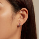 925 Sterling Silver Enamel and CZ Earrings with Platinum Plating for Women-7