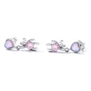 925 Sterling Silver Earrings with Translucent Opal and CZ for Women-2
