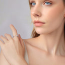 925 Sterling Silver White Gold Plated Pavé Setting CZ Flower Ring for Women-6