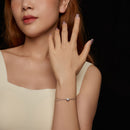 925 Sterling Silver 0.50 Carat Moissanite Bracelet for Women - 15+6cm - Plated White Gold-7