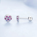 925 Sterling Silver Earrings with Pavé Setting CZ in White Gold for Women-5