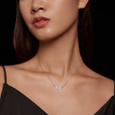 S925 Sterling Silver Plated Nacre & CZ Necklace, 40+5cm for Women-6