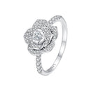 925 Sterling Silver Pavé Set CZ Platinum Plated Ring Size 6 for Women-2