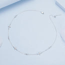 925 Sterling Silver White Gold Plated CZ Pendant Necklace for Women-3