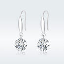 S925 Sterling Silver Earrings 2.6x0.8cm Plated Platinum with Pavé Setting CZ for Women-4
