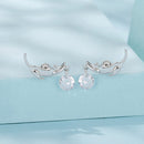 925 Sterling Silver White Gold Plated CZ Earrings 1.6x1.7cm for Women-3