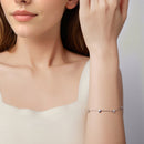 925 Sterling Silver Plated White Gold 17+3.5cm Heart-Shaped Bracelet for Women-5