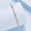 925 Sterling Silver & Pavé Setting CZ Bracelet with White Gold Plating for Women-2