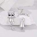 Brass & S925 Silver Earrings | 2.8*1.1cm | White Gold Plated with Pavé Setting CZ for Women-7